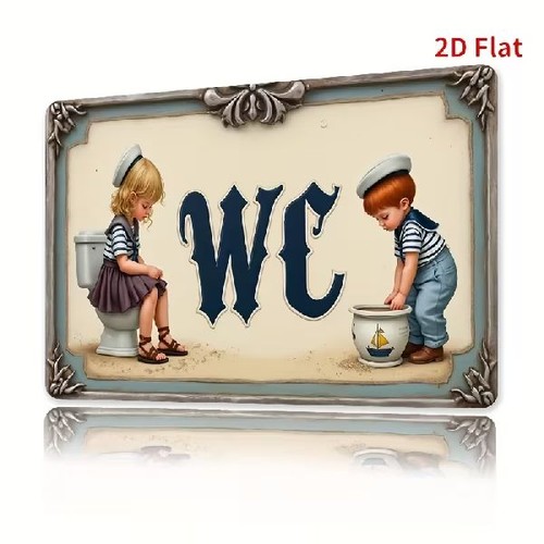 Blechschild toilette - blechschild, wc