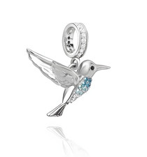 Charm Anhänger für Armband Kolibri Vogel Silber plattiert Geschenkidee
