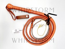 Bullenlederpeitsche Bullwhip in Tan, 3FT-10FT