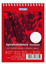 10x Spiral-Notizblock / Schreibblock / DIN A7 / kariert