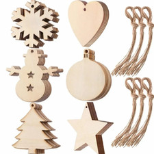 H 10/20/50x Holz Weihnachtsanhänger Basteln – Deko Kugeln DIY zum Bemalen