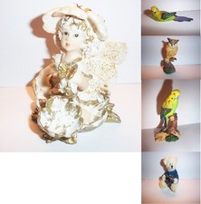 Miniaturen Nr.5 - AUSWAHL - KUNSTHARZ- Wellensittich Elfe Eule Elefant Papagei