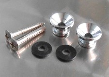 1 Satz Fender Squier Gurtpins + Schrauben & Unterlegscheiben - Chrom