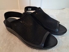 ECCO Tabora 45 Sandalen Gr. 40 schwarz Leder Mesh Sandaletten Pumps