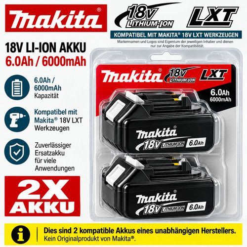 Akku 18v 6ah - 2x,