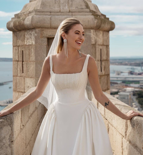 Baskisches mikado brautkleid - baskisches,