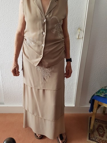 Kleid beige teilig - kleid,