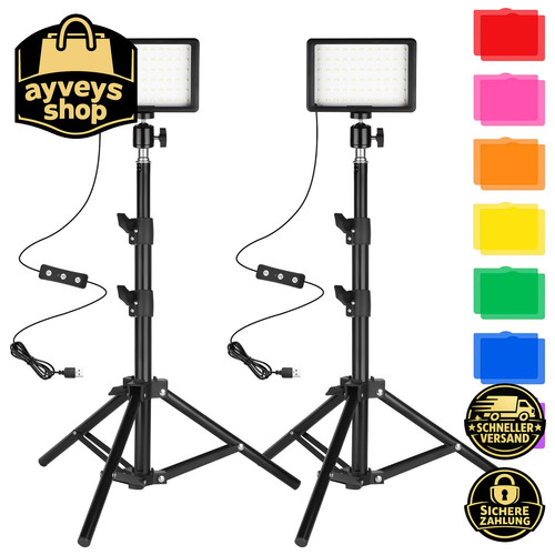 Led videolicht pack dimmbare - videolicht, 2-pack