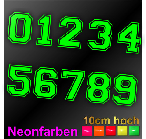 Startnummern neon zahlen - startnummern,