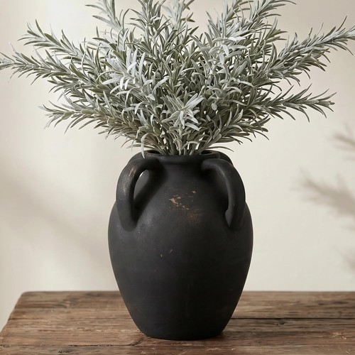 Schwarze keramikvase runde - schwarze,