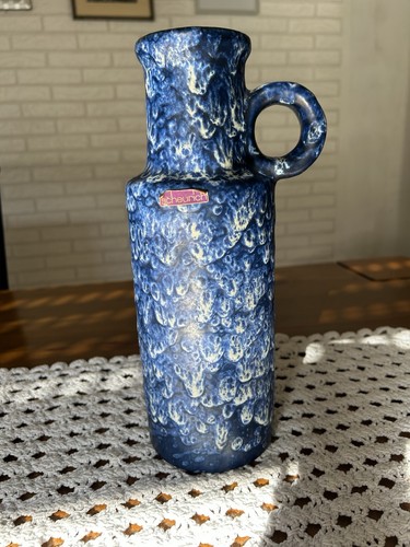 Vase scheurich blau muster - vase,