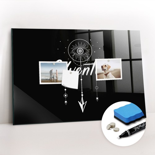 Magnetboard glas mit marker - magnetboard,