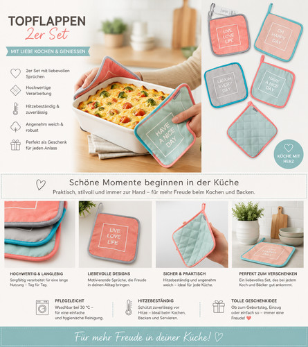Topflappen 2er set mit - set,