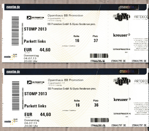 Alte tickets stomp - alte, __||__