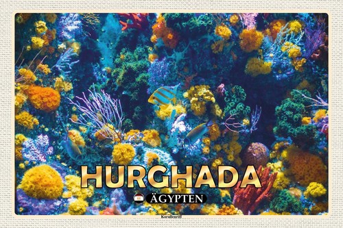 Blechschild 18x12 hurghada - blechschild,