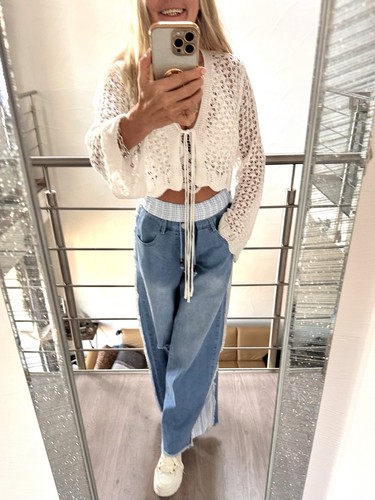 Jeans wide leg - retro, fransen
