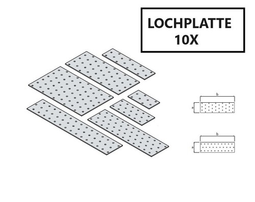Lochplatten x10 flachverbinder - lochplatten,