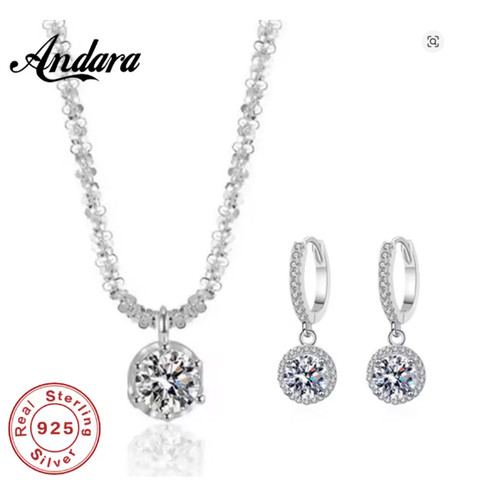 925 sterling silber - silber, schmuckset