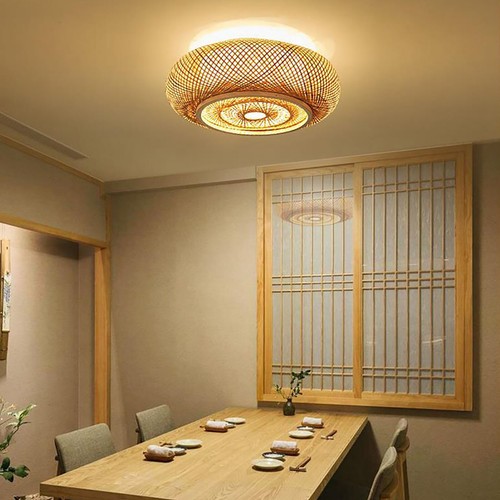 Vintage rattan deckenlampe - rattan,