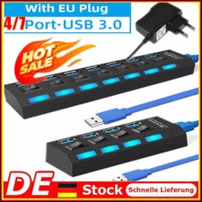 4/7 Port USB 3.0 Hub Aktiv mit Netzteil Verteiler USB Für Windows PC Laptop