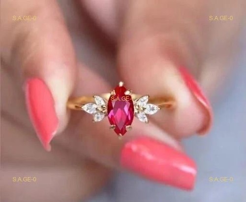 Marquise roter - 2,35, ct