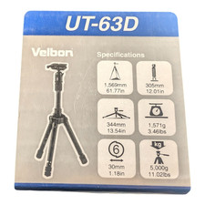 Velbon UT 63D Kompakt Stativ Aluminium Dreibein-Stativ inkl. QHD-63D Kopf