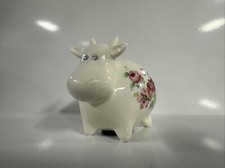Vintage Ceramic White Cow Bank