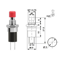 ✅ 1x Einbau Mini Taster Rot