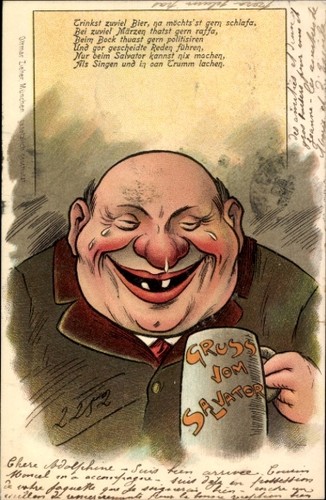 Litho gruß vom salvator - gruß, mann