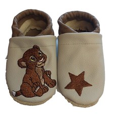 Krabbelschuhe, Lauflernschuhe, Lederschuhe Baby  Löwe   bestickt personalisiert