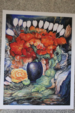 Fuchs Ernst, Giclee handsigniert,numm.34/300 -Bouquet mit weißen Tulpen-Leinwand