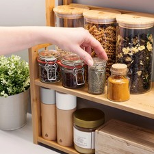 Gewürzregal 3 Etagen Bambus Küchenregal Holz Gewürz Schrank Regal Gewürze