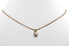 Kette + Solitär Anhänger Brillant ca 0,6 ct 750 Gelbgold 585 Kette [BRORS 19902]
