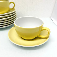 Dibbern Solid Color 1 Kaffeetasse Tasse + Untertasse Gelb Hellgelb 0,25, mehr da