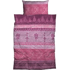 CASATEX Winter Bettwäsche Indi Rosa Biber Ornamente Mandala Orientalische Muster