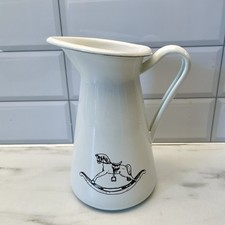 Ikea Sockerärt Emaille Krug Kanne Vase Schaukelpferd 16 cm neuwertig