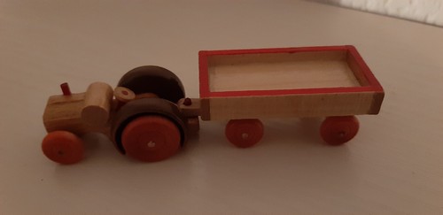 Traktor mit hänger - holz, ddr