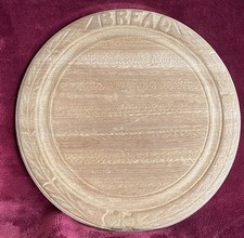 VINTAGE RUNDES HOLZ BROTBRETT 12" BRAMHALL WOODWARE SHEFFIELD