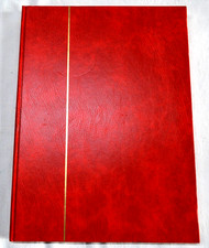 Briefmarkenalbum Leder - 16 Seiten weiß - Einband rot - Format A4 230 x 305