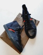 Gucci IT 44 UK 10 US 11 Canvas Signature High Top 'Navy Black' 283081 F6LCO 1068