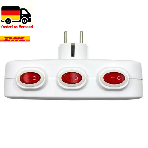 Fachs mehrfachsteckdose - 3-fachs, eu