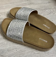 Graceland Pantoletten, Slider, Latschen, Sandalen mit Plateau Gr. 39 - Silber