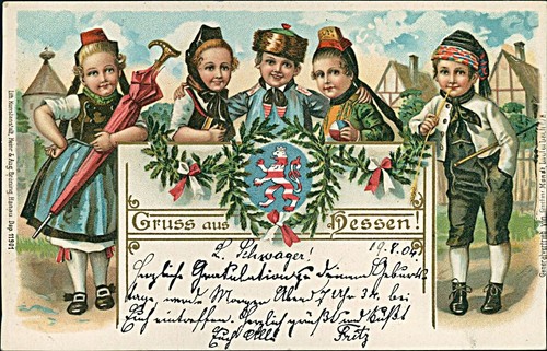 Ansichtskarte hessen gruss aus - ansichtskarte,