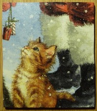 Deko HDF - Tiere Natur Garten Liebe Love Weihnachten Schnee Winter Katze Kater