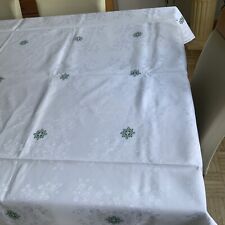 Tischdecke Weiß Damast Grüne