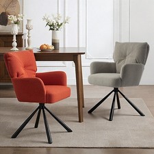 Drehbarer Design Stuhl FARBWAHL Samt - mit Armlehne, Metallgestell Küchenstuhl