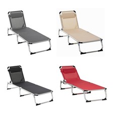 Sonnenliege Gartenliege Alu mit Kopfkissen 5-fach verstellbar faltbar