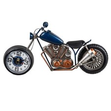 Wanduhr Motorrad 43 cm blau 3D