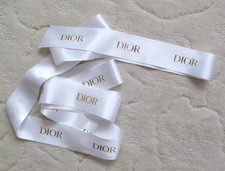Original DIOR Satin Geschenkband - Länge 3.30 m / 5 cm breit - Weiß mit Gold