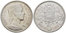 lettland - Latvija 5 Lati 1929